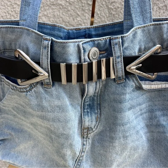 UPCYCLED DENIM BAG / The Bella Belted Shopper